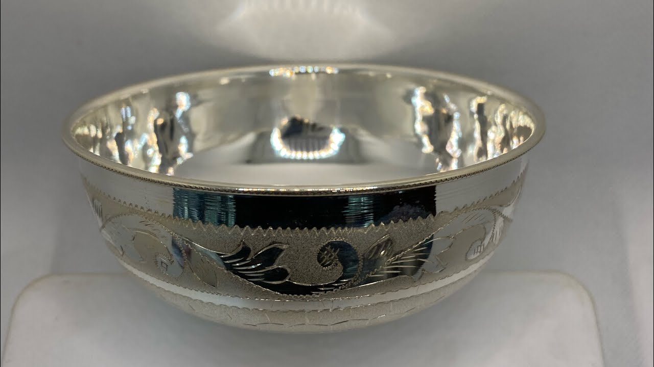 Pure silver bowl for baby with bis hallmark in all weights YouTube