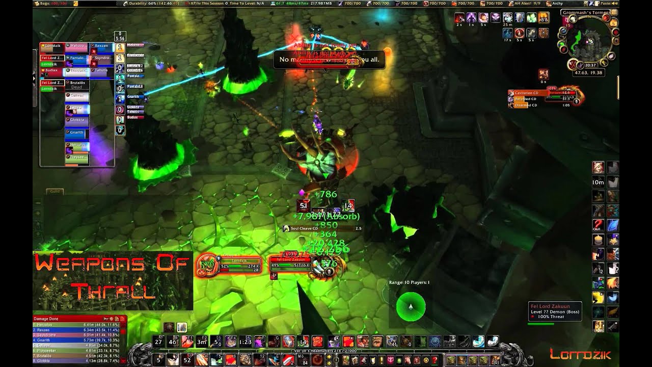 Weapons Of Thrall vs Fel Lord Zakuun Normal First kill