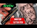 REVIEW Ambition TATTOO Pen Máquina de TATUAR Inalámbrica // Flor de Loto y Calavera Tatuaje #yo3rl