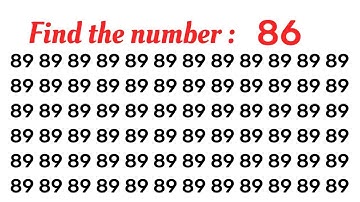 Find the Number "86". Test your eyes. Sharpen your Brain. Focus your mind. Number Challenge.