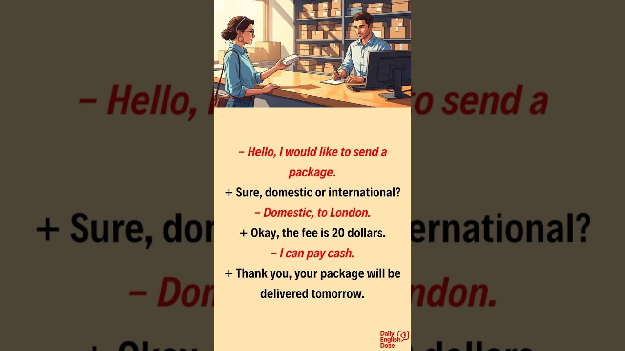 English Dialogue at the Courier Office 