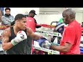 66 year old floyd mayweather sr  20 year old devin haney just killed it on the pads