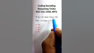 Coding Decoding | Coding Decoding Reasoning Tricks| Reasoning for SSC GD | #shorts