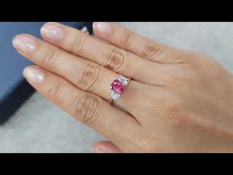 Cushion cut vivid pink spinel from Burma 0.84 ct Video  № 1