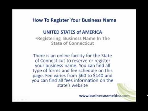 How to register business name in Connecticut or Connecticut business name registration - YouTube