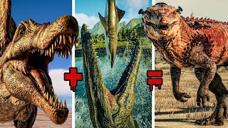 Mosasaurus & Spinosaurus Mutant vs Hybrid Dinosaurs ( Indominus Rex ) |E01.1| JWE 2 Mods