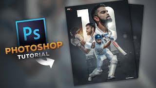 How to Create a Poster in Photoshop for Beginners | #ViratKohli Poster Design Tutorial Photoshop