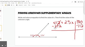 8.6 Writing & Solving Equations to Find Supplementary Angles - Google Slides