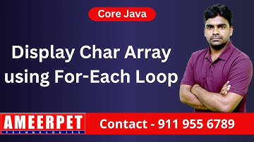 Java | Display Character Array using for-each loop | Coding | By Srinivas