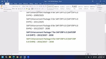 SAP ERP Releases