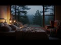 Relieve Anxiety Instantly: Dark Rainy Bedroom Ambience with Warm Lantern for Sleep & Study