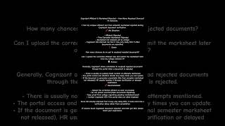 Cognizant Affidavit & Marksheet Rejected – How Many Reupload Chances?