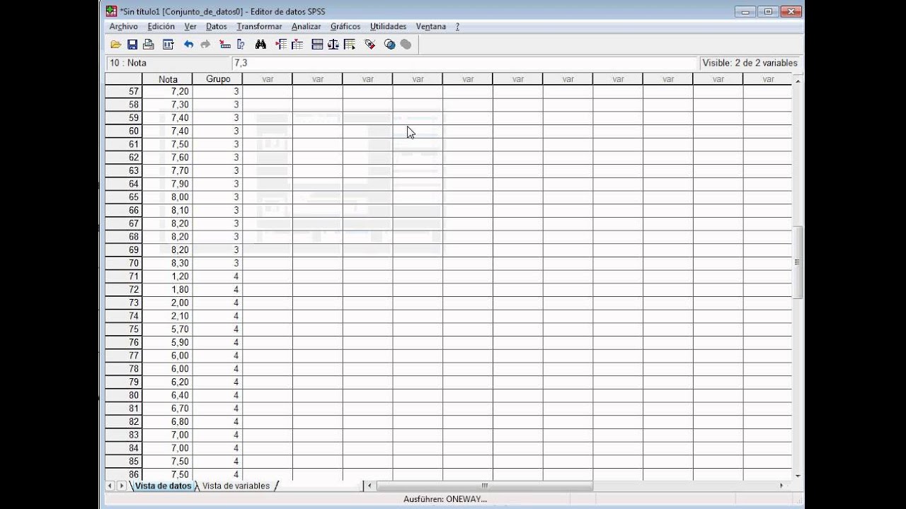 ANOVA de un factor en SPSS - YouTube
