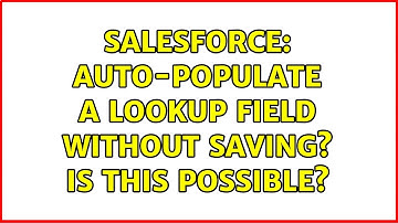 Salesforce: Auto-Populate a Lookup Field without Saving? Is This Possible?