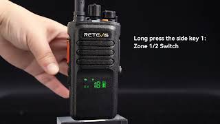Retevis NR40 Walkie Talkies For Adults, DMR Two Way Radio Long Range, IP67 Waterproof, 2800mAh, Clear Sound Quality, Rugged Radio For Logistics Services And Freight Companies (Black, 1 Pack