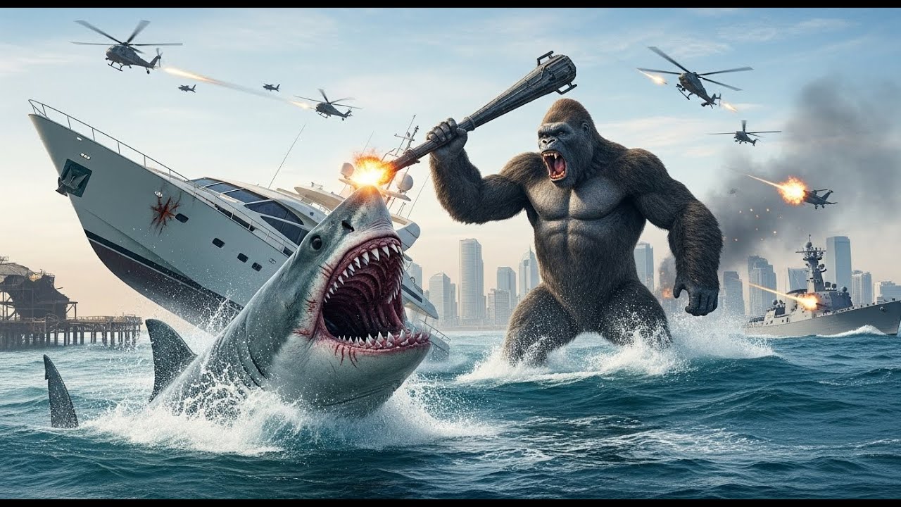 Kong vs  Megalodon Alpha – The Ocean Turns Red