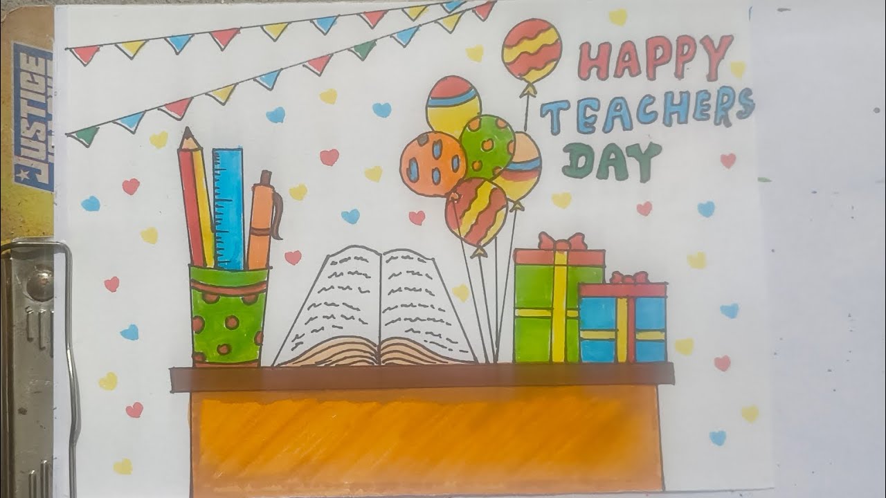Teacher's day special drawing 📖🖊️🎁 || ( Very Easy ) step by step 