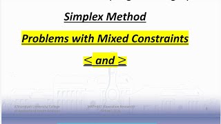 Simplex method.. problems with mixed constraints #maths