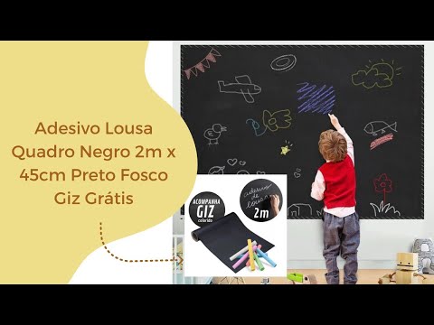 Adesivo Lousa Quadro Negro 2m x 45cm Preto Fosco Giz Grátis