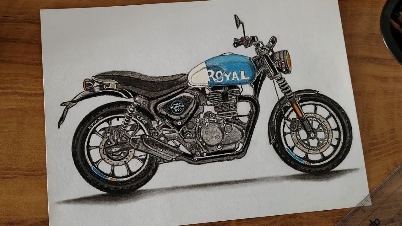 ROYAL ENFIELD | Bike sketch, Sketch book, Art drawings