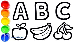 Drawing ABC - Appel, Banana, Cherry 🍏🍌🍒 | Fun and Educational Drawing Ideas for Kids