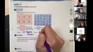 01/14/21 - Math - lesson 14, session 3 - understanding area - pages 311-312