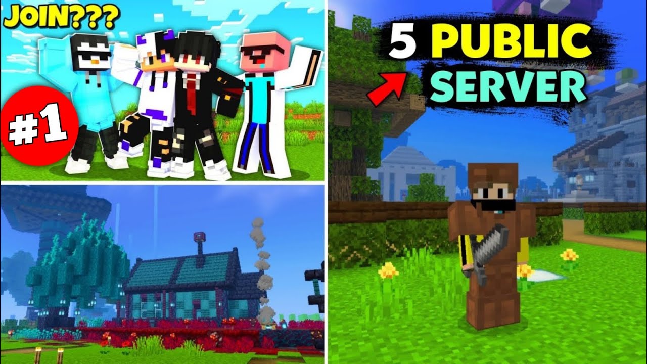 Top 5 Best Public SMP For Minecraft PE Public Server For MCPE Two in one gamerz YouTube