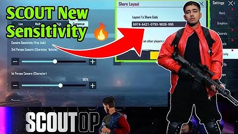 Scout BGMI New Sensitivity settings and control code 🔥 🔥
