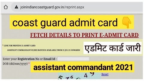 Indian coast guard assistant commandant admit cards released | Indian Coast Guard Asst Commandant