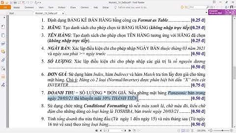 [M1-2021] - Tin học ứng dụng nâng cao M1 - Excel đề 19 mới