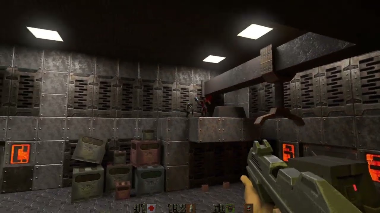 Quake 2 RXT max settings gameplay with all secrets unit 2 (Part 2)