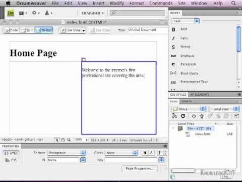 www.knowledgecity.com Dreamweaver CS4 Training Tutorials