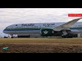 Saudia 78710 retro livery takeoff from pae