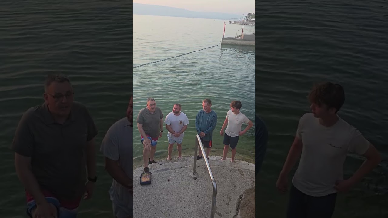 Baptism, in the sea of Galilee day, one of the war