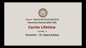 Electronic Devices | Carrier Lifetime | AKTU Digital Education