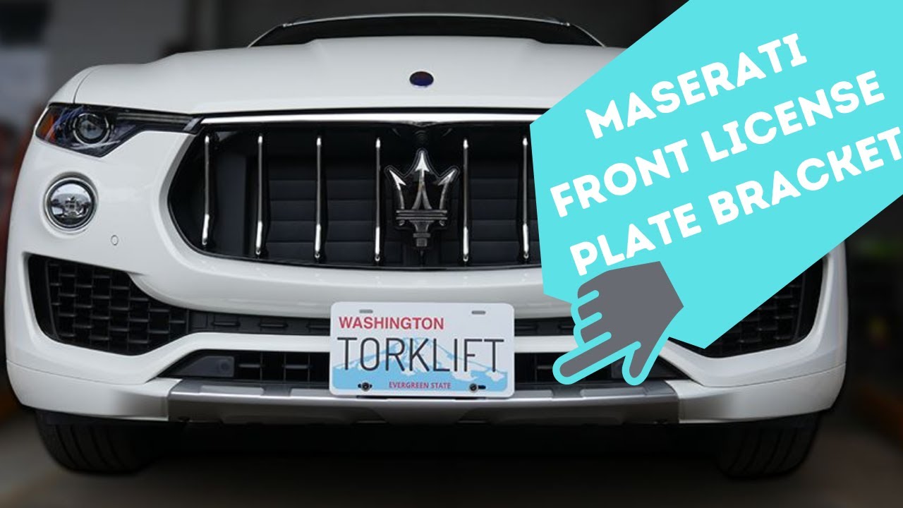 Maserati Levante front license plate no drill by Torklift YouTube