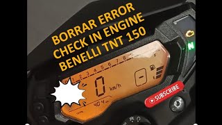 cómo BORRAR ERROR check engine sin scaner para siempre BENELLI TNT 150 Fi 🤔👍💪
