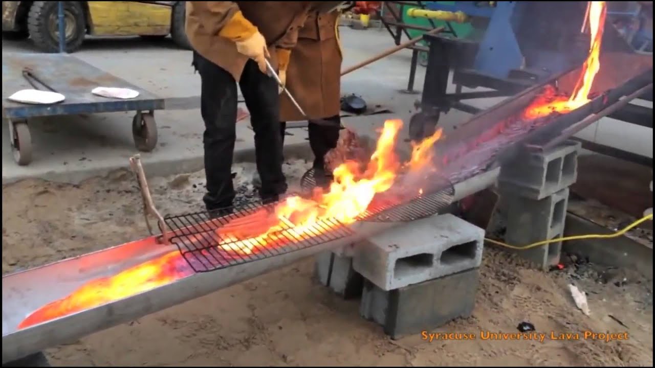 溶岩で肉を焼く 実験 Youtube