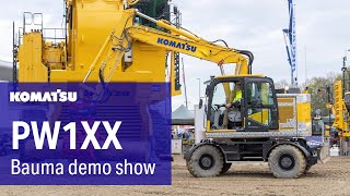 PW1XX wheeled excavator - Komatsu demo show at bauma 2022