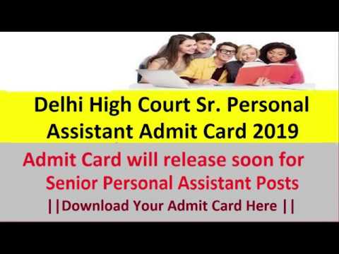 Delhi High Court Sr. Personal Assistant Admit Card 2019 Download