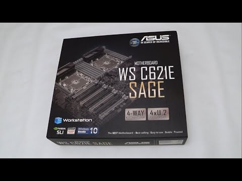 ASUS WS C621E SAGE LGA3647 аналық платасын қораптан шығару және шолу