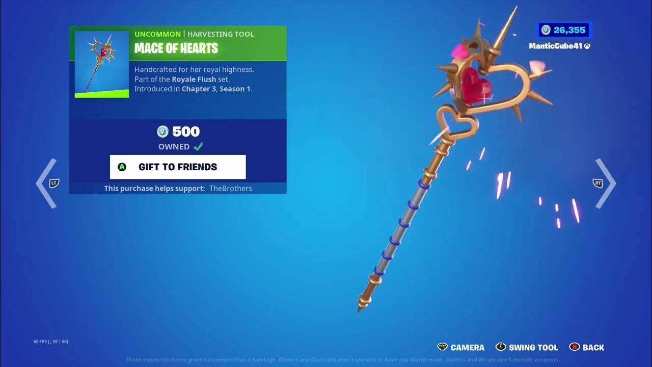 *NEW* MACE OF HEARTS PICKAXE IN FORTNITE!! (NO LONGER EXCLUSIVE) YouTube