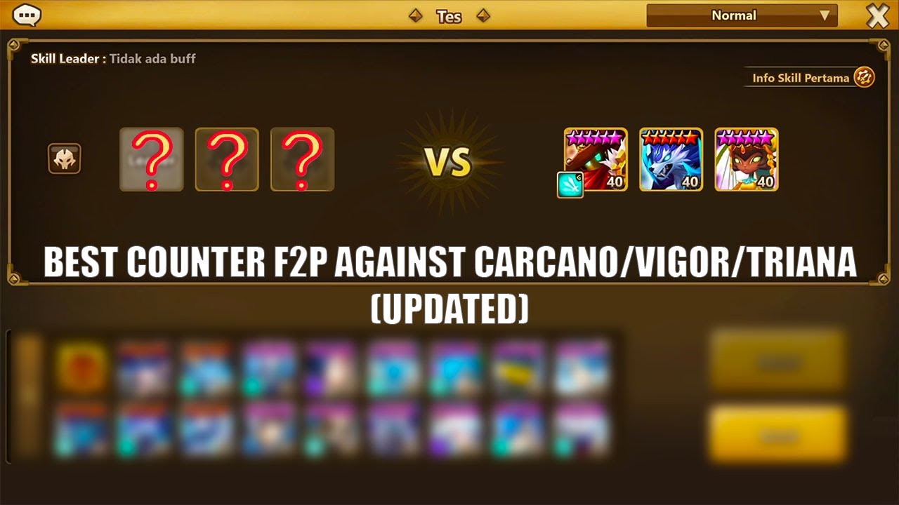 SUMMONERS WAR - BEST COUNTER F2P AGAINST CARCANO/VIGOR/TRIANA (UPDATED)