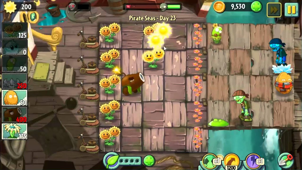 Plants vs Zombies 2 : Pirate Seas Day 16 Walkthrough 