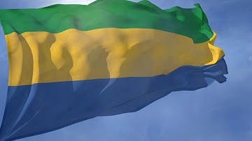 Gabon: National Anthem and Waving Flag