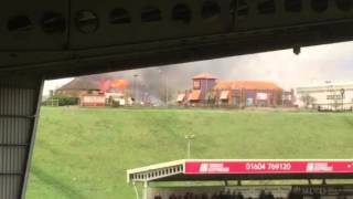 Footage of the Sixfields Tavern fire from the West Stand, 05/12/15
