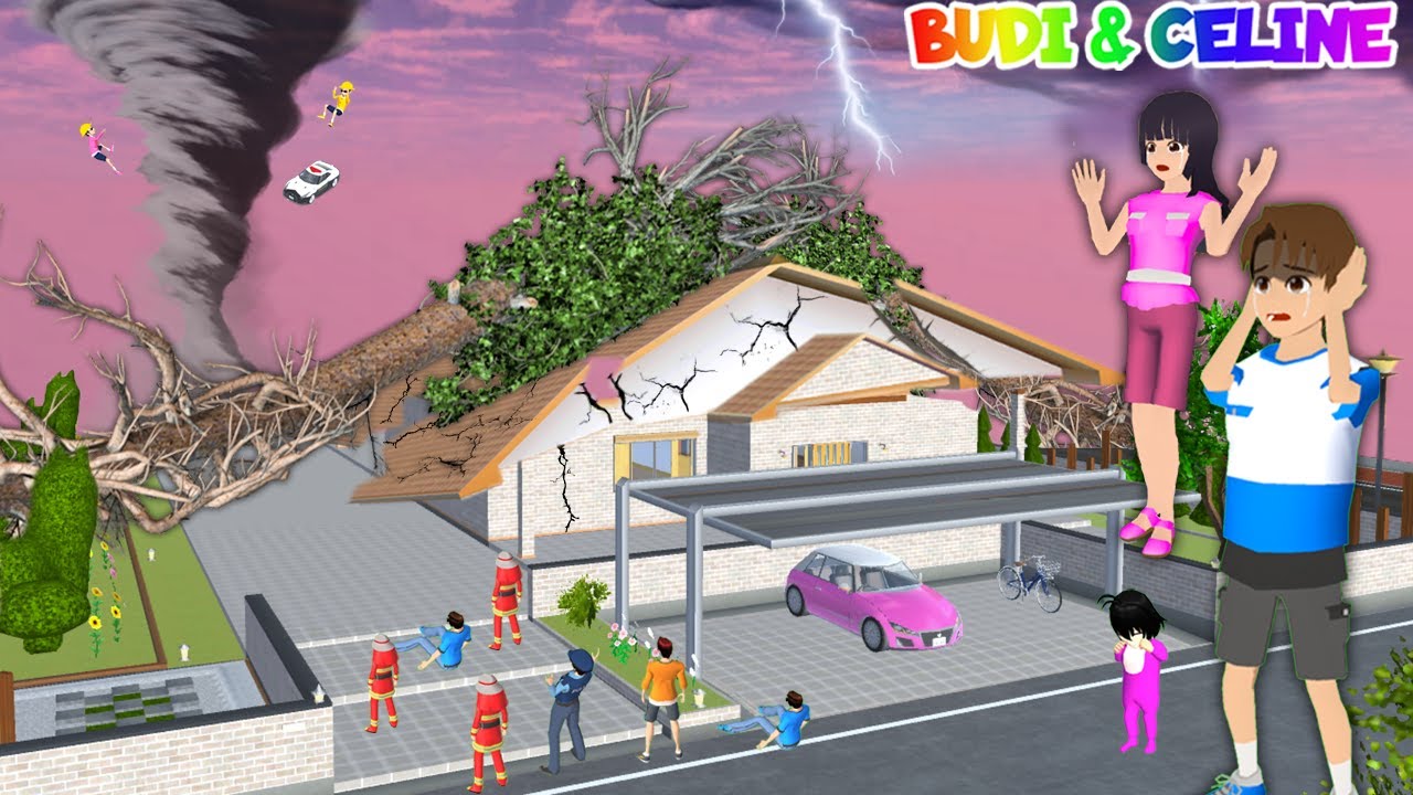 Yuta Mio Panik Pohon Besar Tumbang Hancurkan Rumah Yuta😱 Badai Besar Terjang Kota Sakura