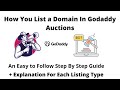Godaddy Auctions Listing A Domain (For Beginners)