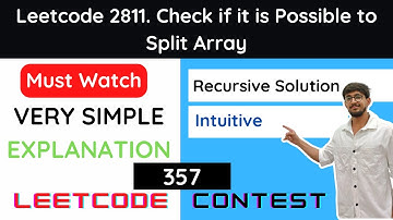 Leetcode 2811 Check if it is Possible to Split Array
