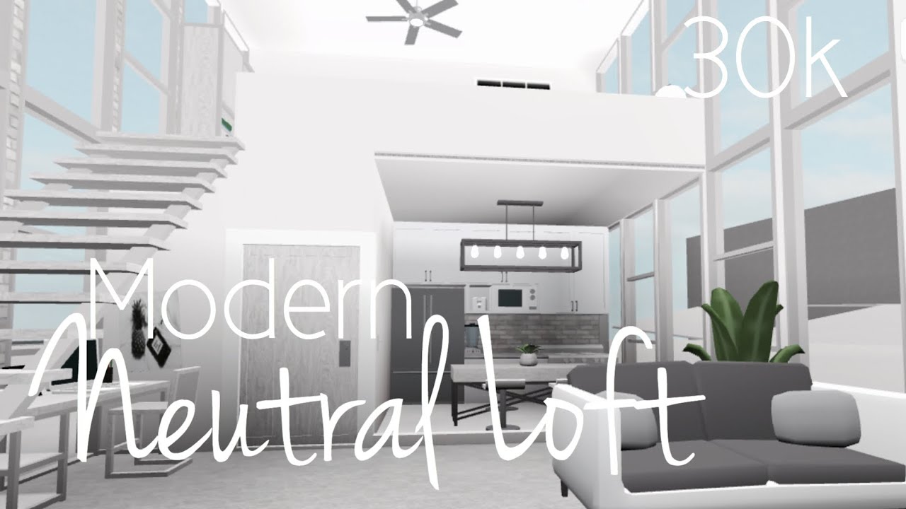 30k Modern Neutral Loft | Bloxburg - YouTube